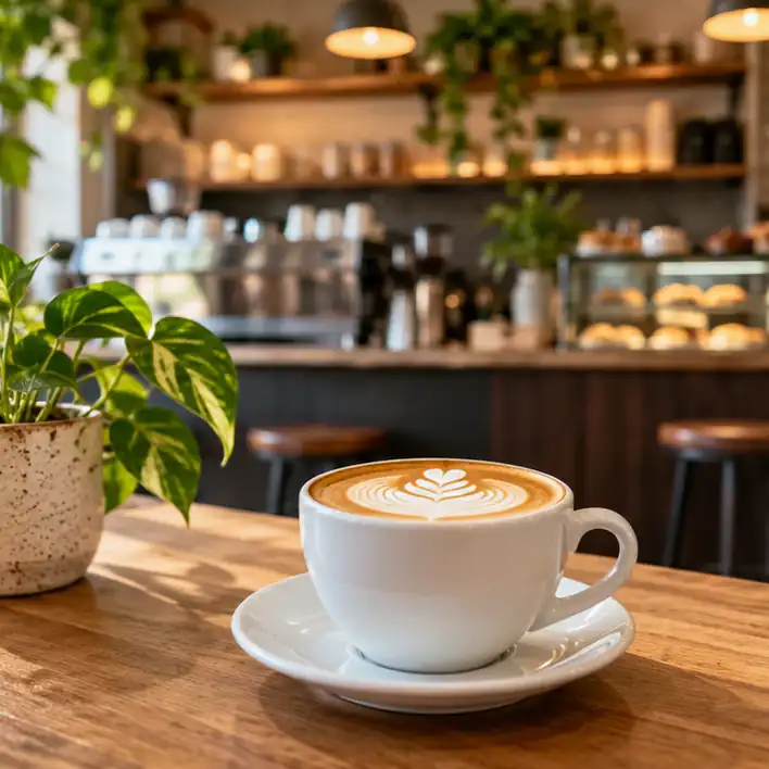 Una taza de café con arte latte